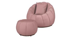 Kit Poltrona + Puff Concha + Almofada Veludo Rosa Kit Poltrona + Puff Concha + Almofada Veludo Rosa