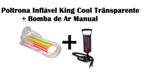 Kit Poltronas King Coll com encosto na cor Transparente+ Bomba de Ar Manual - INTEX