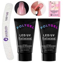 Kit Polygel Poligel Reposição De Materiais Unha De Gel Lixa