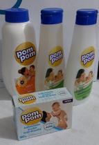 Kit Pom pom Camomila Shampoo+Condicionador 200 ml+Talco 200gr+sabonete Hid. 80gr