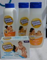 Kit Pom pom Suave Shampoo+Condicionador 200 ml+Talco 200gr+Sabonete Hid. 80gr