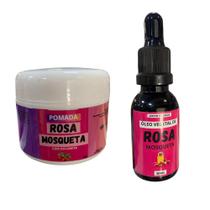 Kit Pomada Clareadora de Rosa Mosqueta + óleo Vegetal Rosa Mosqueta 100% puro 30ml - jardim da saúde