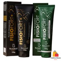 Kit Pomada Fisiofort Verde 150g + Fisiofort Premium 150g Massageadoras com Extratos Naturais
