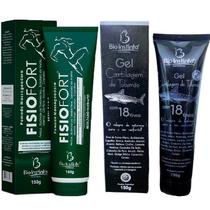 Kit Pomada Massageadora Fisio Fort Gel Massageador Cartilagem de Tubarão
