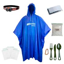 Kit Poncho + Cal + Ziplock + Manta + Talher Verde + Lanterna Kit Poncho + Cal + Ziplock + Manta + Talher Verde + Lanterna