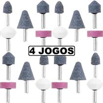 Kit Ponta Montada Lixa Furadeira Parafusadeira Para Micro Retifica Compativel Bosch Dremel 5 Pecas