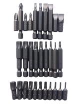 Kit ponteira bits diversos philips fenda torque 25 e 50mm 30 peças top feeling