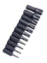 Kit Ponteira Bits Torque Torx T6/T7/T8/T9/20/T25/T27/T30/T40/T45/T50 X 25mm 11 PEÇAS TOP FEELING