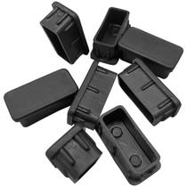 Kit Ponteira Quadrada Interna 20 X 40 Para Pé de Cadeira Mesa Bancos Tubular PVC Preta - 100uni