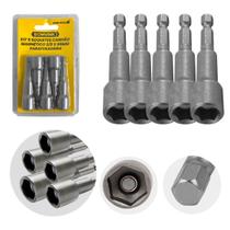 Kit Ponteira Soquete Canhão 3/8 Com 5 peças para Furadeira Kit Ponteira Soquete Canhão 3/8 Com 5 peças para Furadeira