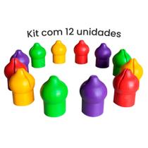 Kit Ponteiras Cônicas para Haste de Cama Elástica ChicoPlay 12 Unidades