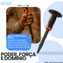 Kit Ponteiro e Talhadeira Manual 18x300mm em Aço Temperado com Empunhadura Antichoque Profissional