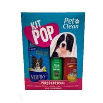Kit Pop Pet Clean C/Shampoo 700ml, perfume 120ml, e condicionador 250ml.