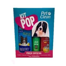 Kit Pop Pet Clean C/Shampoo 700ml, perfume 120ml, e condicionador 250ml.