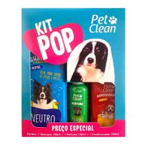 Kit Pop Pet Clean Cães e Gatos Shampoo + Perfume + Condicionador