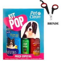 Kit Pop Pet Clean Shampoo + Condicionador + Perfume Cachorro e Gato Pets +Presente