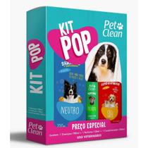 Kit POP Pet Clean Shampoo + Perfume + Condicionador Pet Cães e Gatos