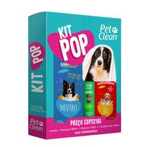 Kit Pop Shampoo Condicionador e Perfume para Cães e gatos Pet Clean
