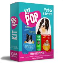 Kit Pop Shampoo Condicionador e Perfume Pet Para Cães e Gatos PH Neutro 700ml Pet Clean