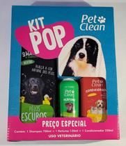 Kit Pop Shampoo Pelo Escuro + Condicionador + Perfume Pet - Pet Clean