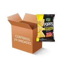 Kit Popps Chips de Pipoca Sabor Manteiga Roots to go - 24 unidades de 35g