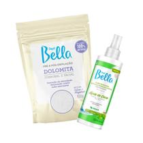 Kit Porcelana Dolomita Corporal e Facial Depil Bella Pré e Pós-Depilação 800g + Água de Coco 300ml - Depil Bella