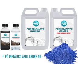 Kit Porcelanato Líquido Metálico Azul Azure AG por M² Kit Porcelanato Líquido Metálico Azul Azure AG por M²