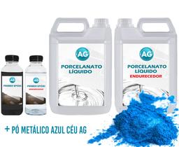 Kit Porcelanato Líquido Metálico Azul Céu AG por M² Kit Porcelanato Líquido Metálico Azul Céu AG por M²