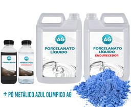 Kit Porcelanato Líquido Metálico Azul Olimpico AG por M² - Resinas ag