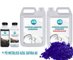 Kit Porcelanato Líquido Metálico Azul Safira AG por M² Kit Porcelanato Líquido Metálico Azul Safira AG por M²