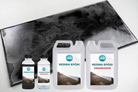 Kit Porcelanato Liquido Metálico Cinza Cetim / Preto - Resinas Ag