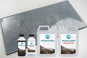 Kit Porcelanato Líquido Metálico Cinza Prata / Prata Platinum AG por M²