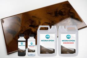 Kit Porcelanato Liquido Metálico Cobre Flamejante / Marrom Escuro AG por M²