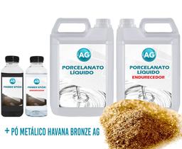 Kit Porcelanato Líquido Metálico Havana Bronze AG por M² - Resinas ag