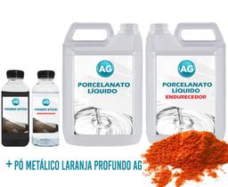 Kit Porcelanato Líquido Metálico Laranja Profundo Ag Por M
