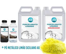 Kit Porcelanato Líquido Metalico Limão Siciliano Ag Por M - Resinas Ag