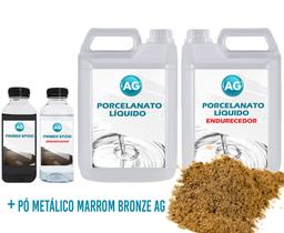 Kit Porcelanato Líquido Metálico Marrom Bronze AG por M²
