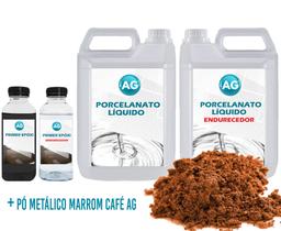 Kit Porcelanato Líquido Metálico Marrom Café AG por M² - Resinas ag