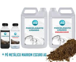 Kit Porcelanato Líquido Metálico Marrom Escuro AG por M² Kit Porcelanato Líquido Metálico Marrom Escuro AG por M²