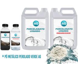 Kit Porcelanato Líquido Metálico Perolado Verde AG por M²