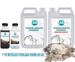 Kit Porcelanato Líquido Metálico Perolado Vermelho AG por M² Kit Porcelanato Líquido Metálico Perolado Vermelho AG por M²
