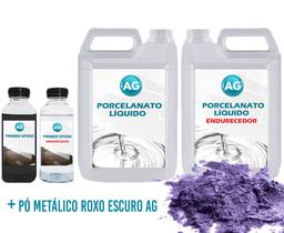 Kit Porcelanato Líquido Metálico Roxo Escuro AG por M² Kit Porcelanato Líquido Metálico Roxo Escuro AG por M²