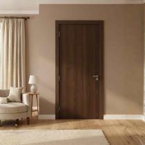 Kit Porta 213x75 Imbuia Batente de 17cm Abertura Direita Premium Idealplac