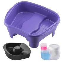 Kit Porta Acetona/Algodão Tigela Mão Bacia Pés Pedestal Pedicure Manicure Salão Beleza Relax Dompel