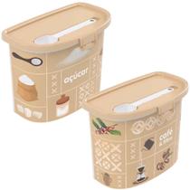 Kit porta açúcar e porta café com colher Plasutil