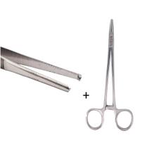 Kit Porta Agulha Mayo Hegar 15cm e Pinça Dente de Rato 16cm Kit Porta Agulha Mayo Hegar 15cm e Pinça Dente de Rato 16cm