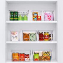 Kit Porta Alimentos Organizador Geladeira Acrilico Multiuso 4 UN - PLASTUTTI