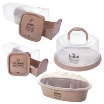 Kit porta bolo, pães e torrada 4 peças Plasutil