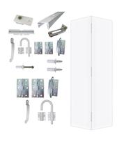 Kit Porta Camarão 0,70x2,10m Primer + Kit Ferragens Completo Branco - 319500560 + KTC-307TB