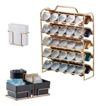 Kit Porta Cápsulas Nespresso Sachê Future Rose Gold - Branco